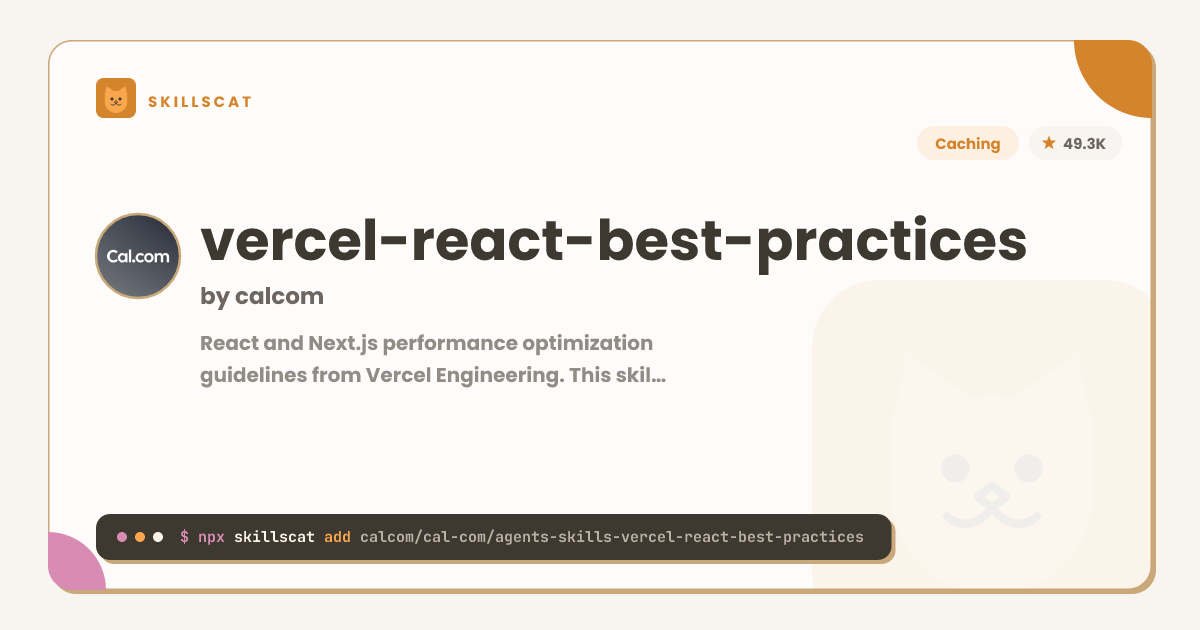 vercel-react-best-practices | Skill per a agents d’IA | SkillsCat